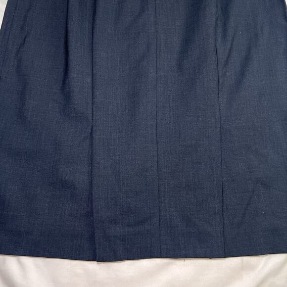 Theory Pencil Skirt Size 4 Navy Blue Knee Length Wool-Blend Career Business Work - Picture 13 of 13